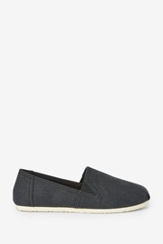 Black Canvas Slip-On Shoes - Image 3 of 7