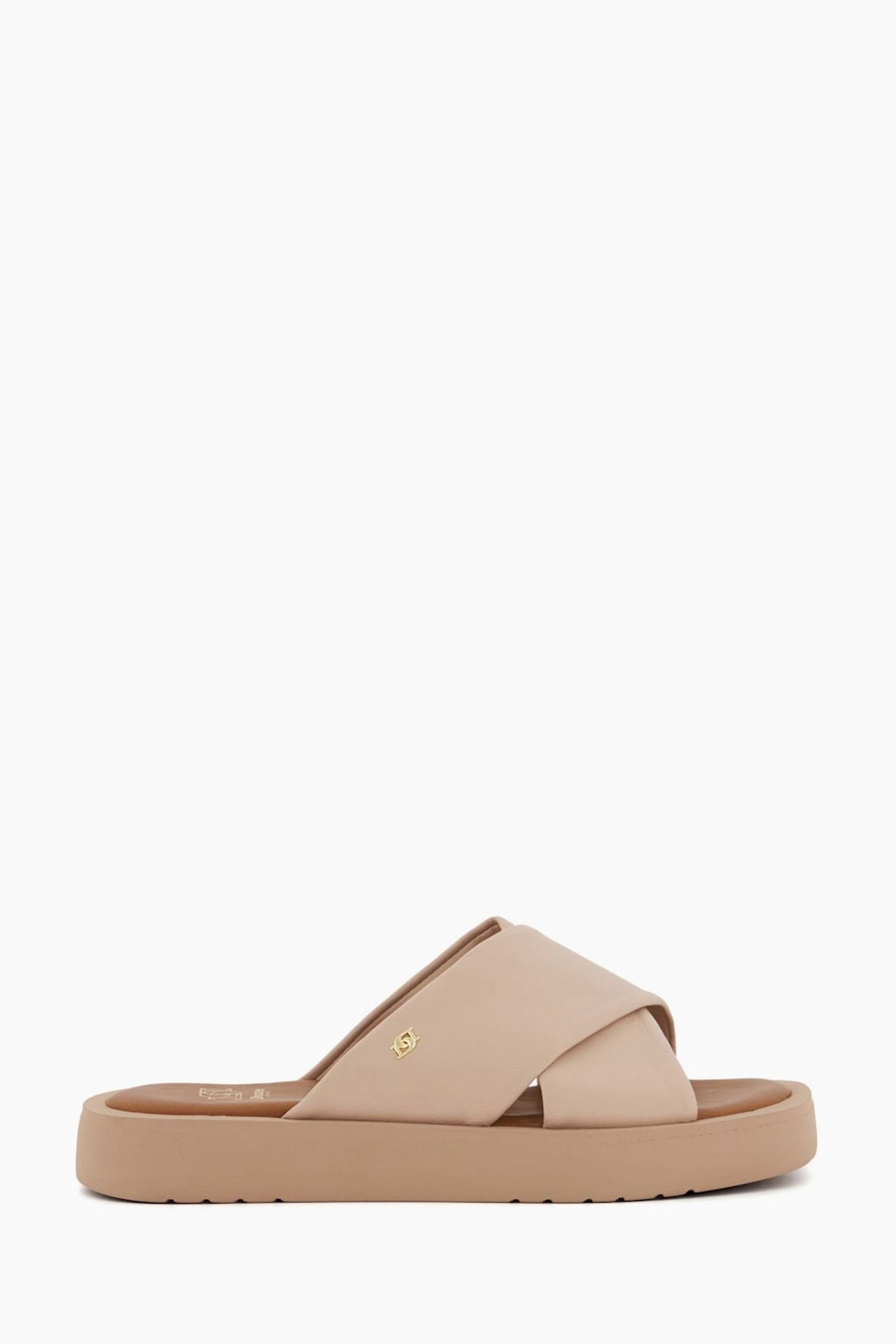 Buy Dune London Nude Liquor Cross Strap Flat Sandals from Next Luxembourg