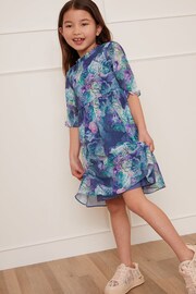 Chi Chi London Blue Girls Floral Print Dress - Image 1 of 5