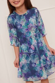 Chi Chi London Blue Girls Floral Print Dress - Image 5 of 5