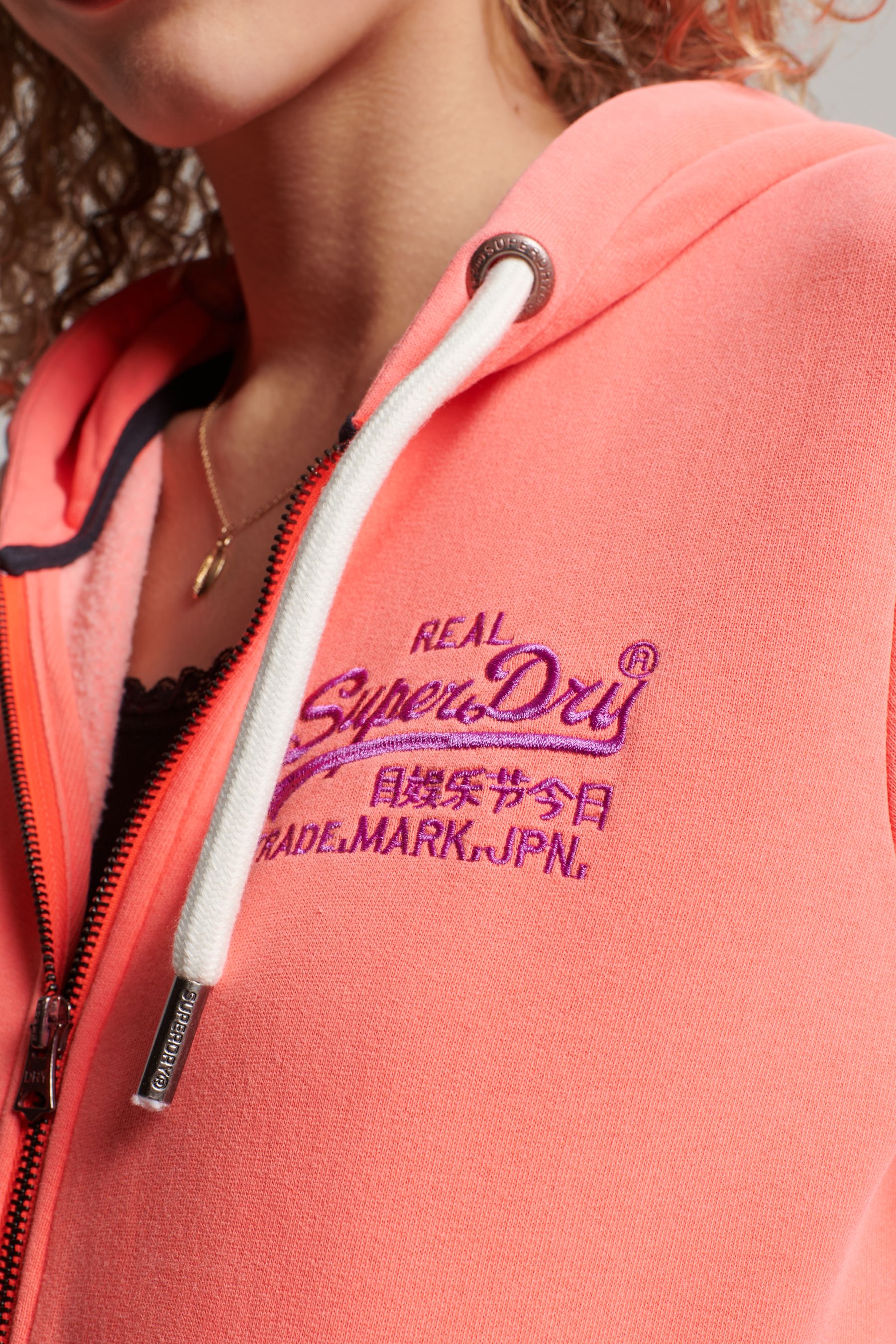 Superdry hoodie neon pink clearance