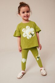 Green Bee Embellished Leggings (3mths-7yrs) - Image 1 of 8