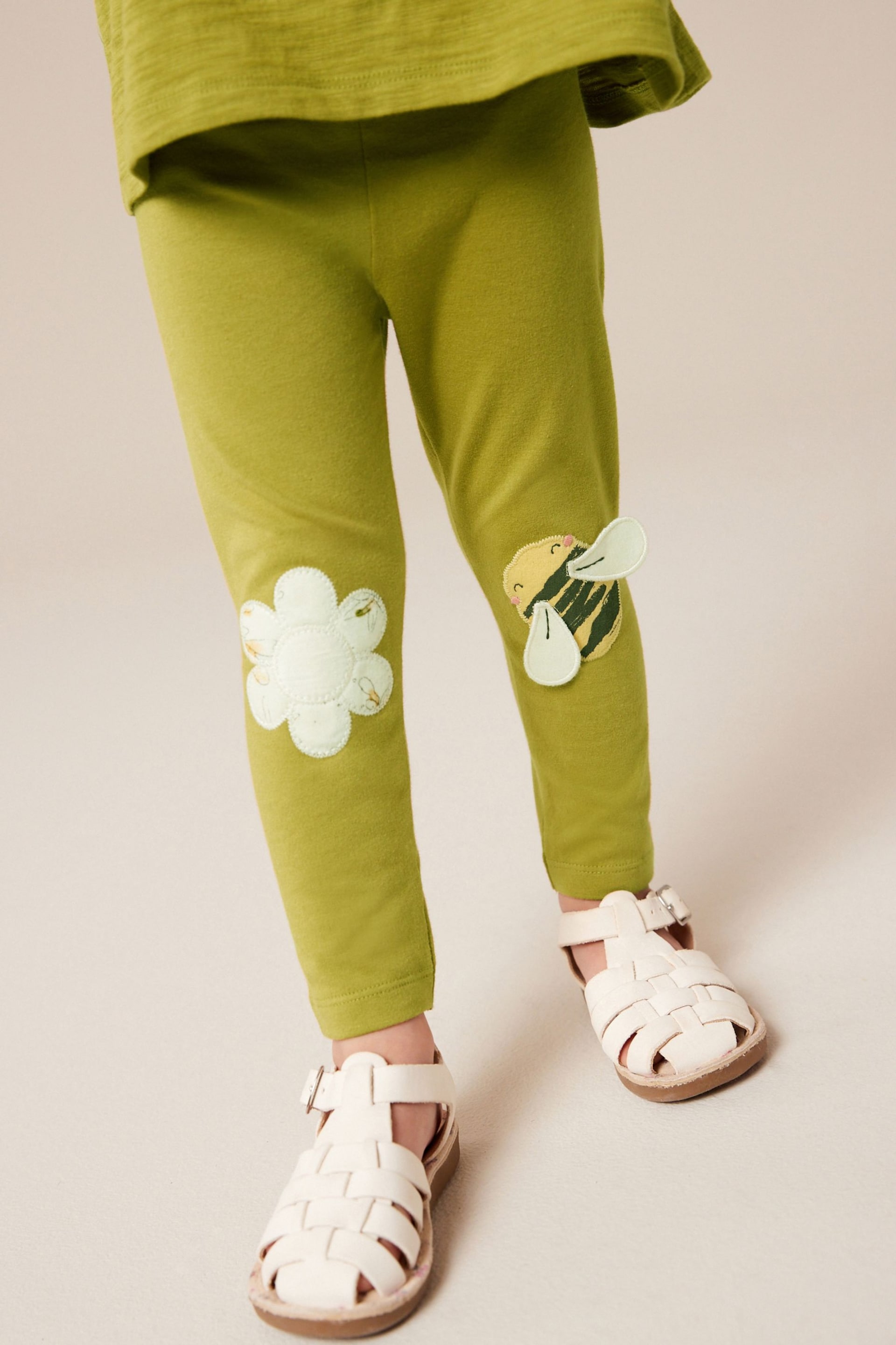 Green Bee Embellished Leggings (3mths-7yrs) - Image 3 of 8