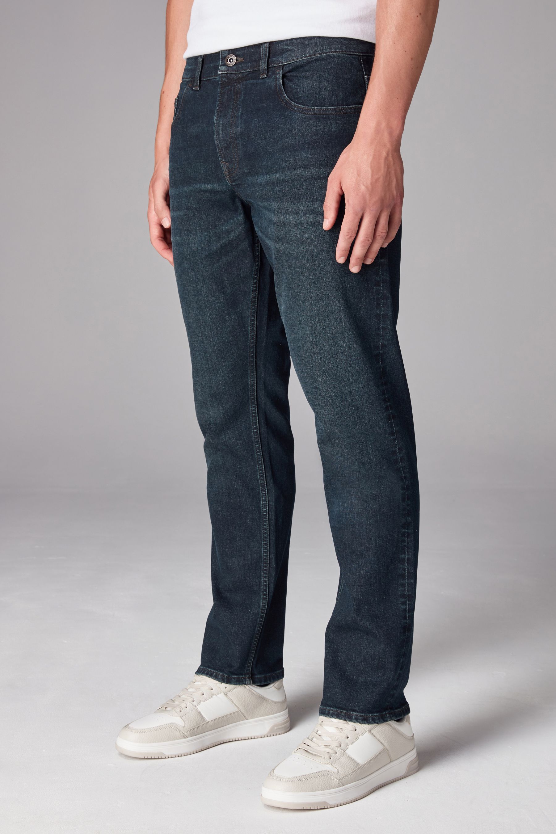 Buy Blue Dark Washed Slim Fit Classic Stretch Jeans from Next Kuwait