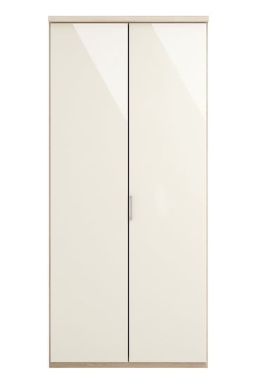 Wiemann Rustic Oak / White Glass Semi Fitted Double Wardrobe
