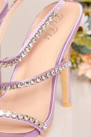 Chi Chi London Purple Diamante High Heel Strap Sandals - Image 5 of 5