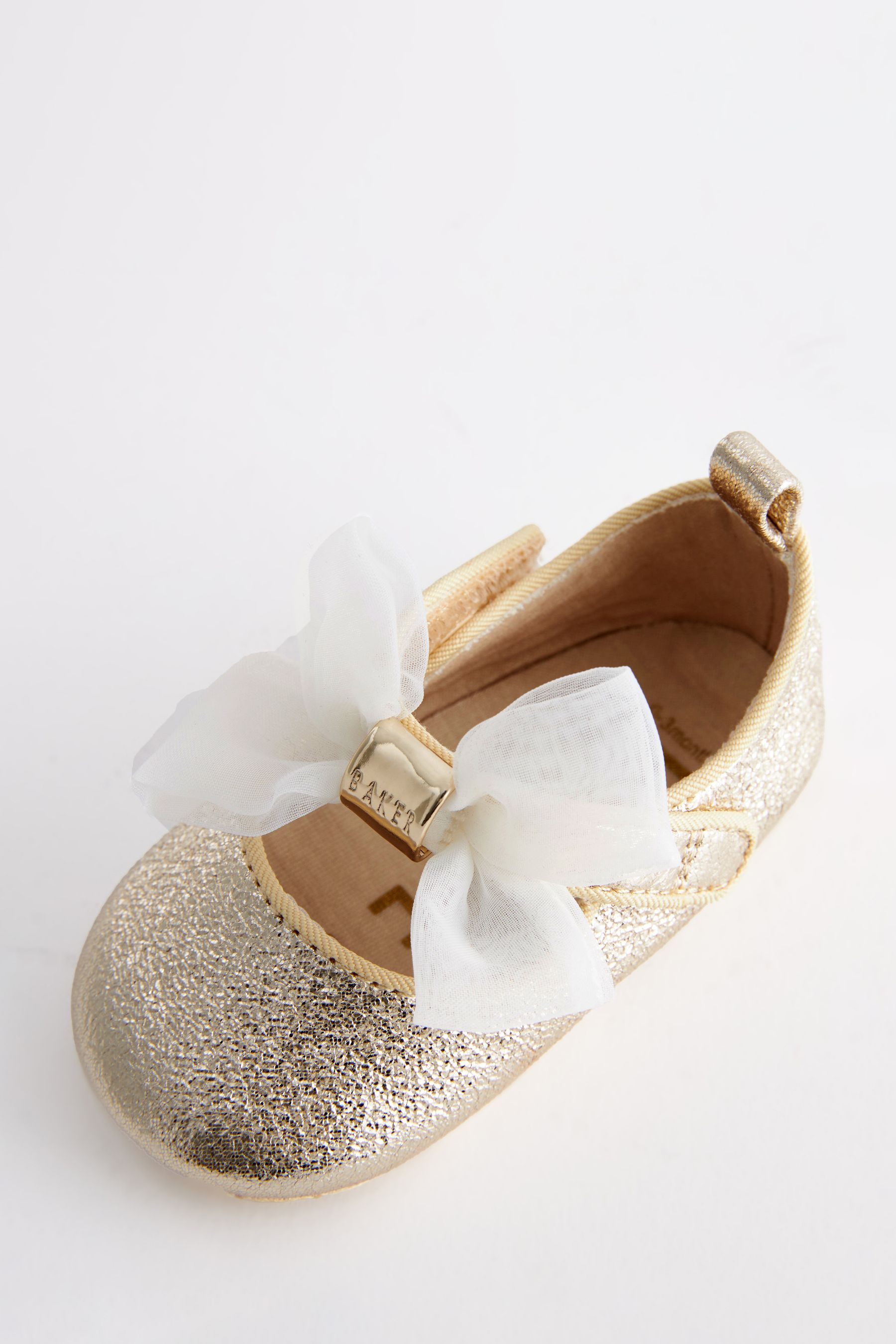 Buy Baker by Ted Baker Baby Girls Gold Glitter Mary Jane Bow