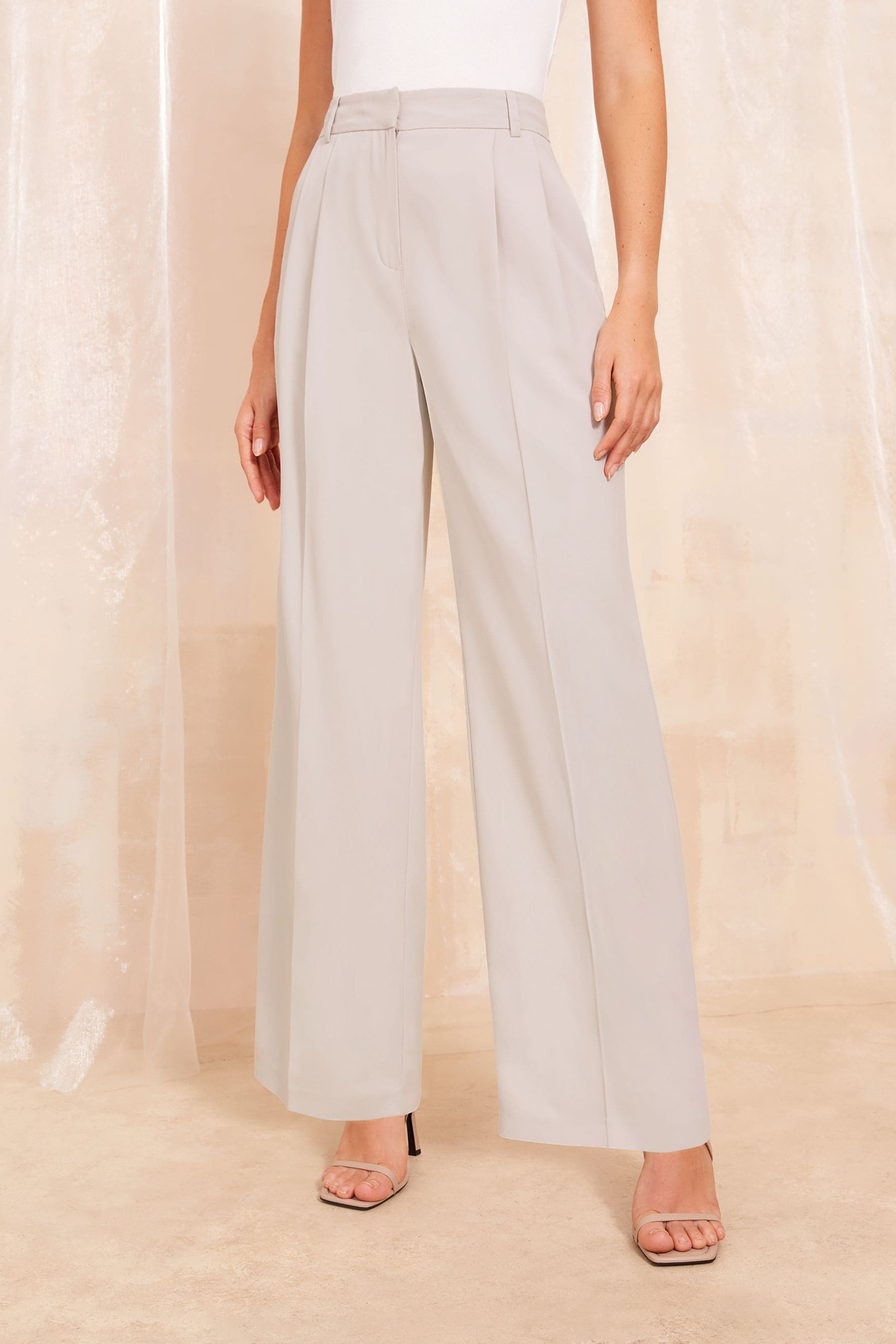 Buy Friends Like These Grey Premium Wide Leg Smart Trousers from Next Luxembourg