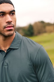 Slate Grey Textured Golf Polo Shirt - Image 1 of 8