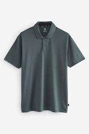 Slate Grey Textured Golf Polo Shirt - Image 6 of 8