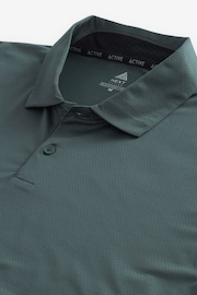 Slate Grey Textured Golf Polo Shirt - Image 7 of 8