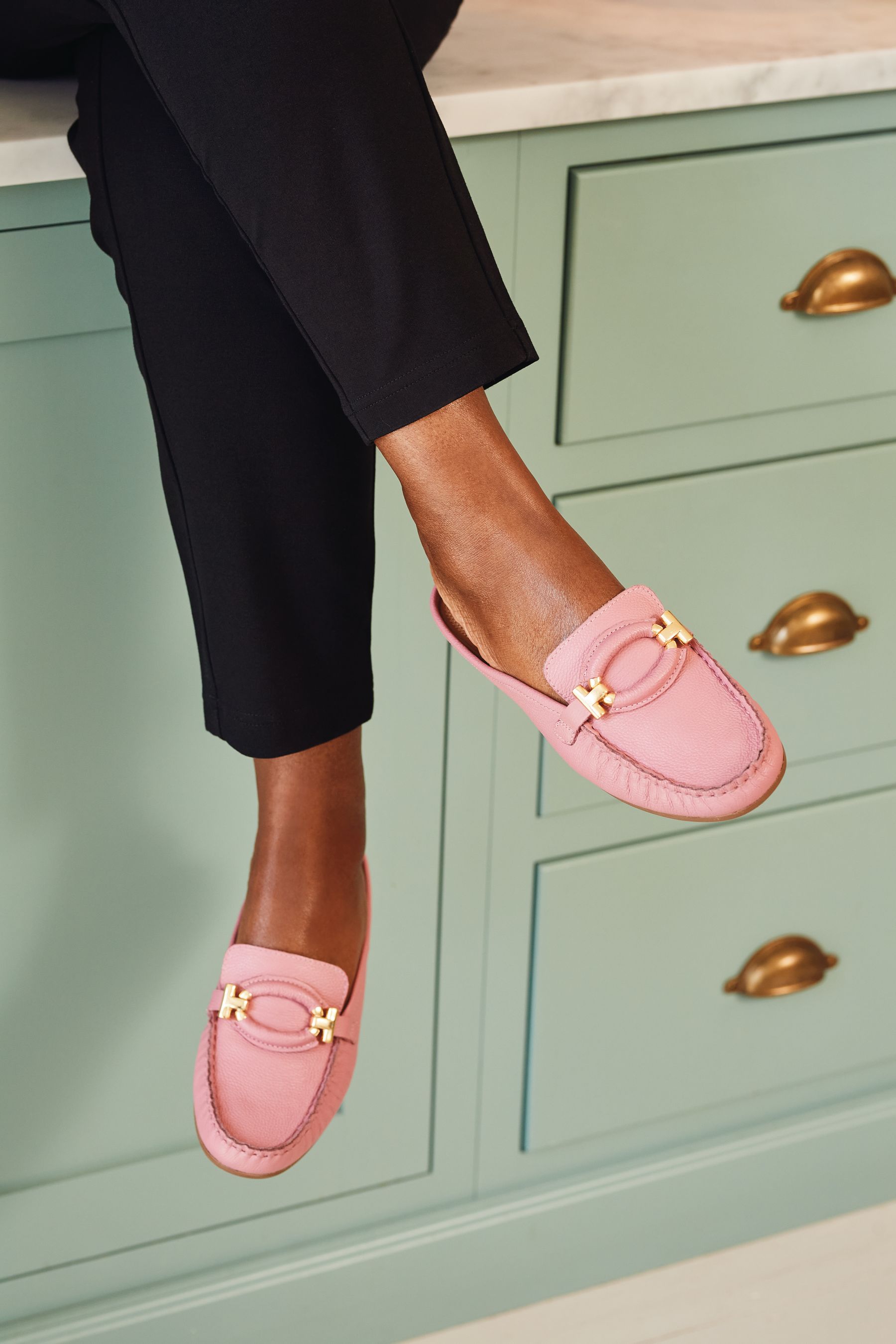 Pink mule loafers shop