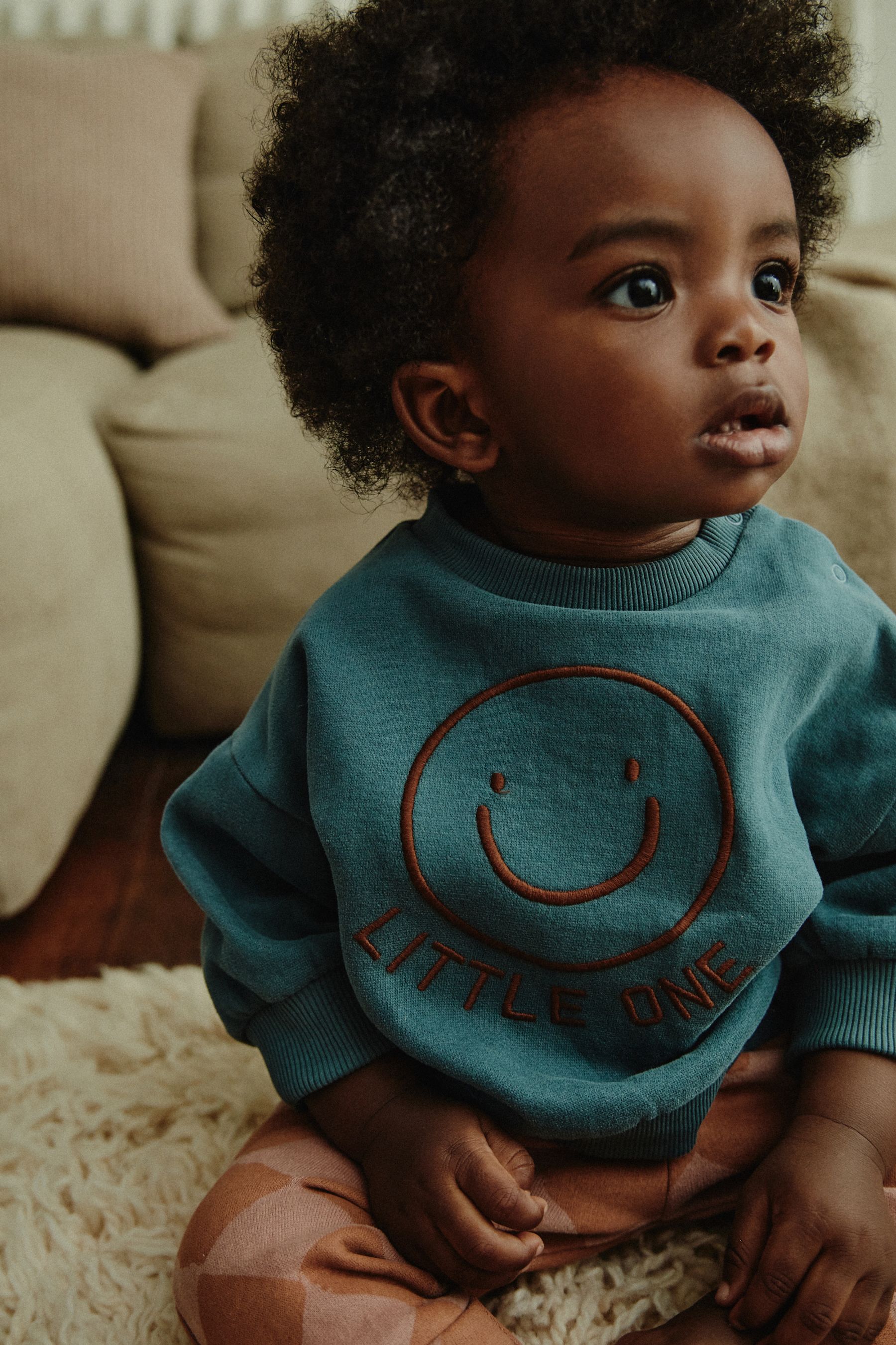 Buy Teal Blue Face Baby Sweatshirt and Joggers Set from the Next UK online shop