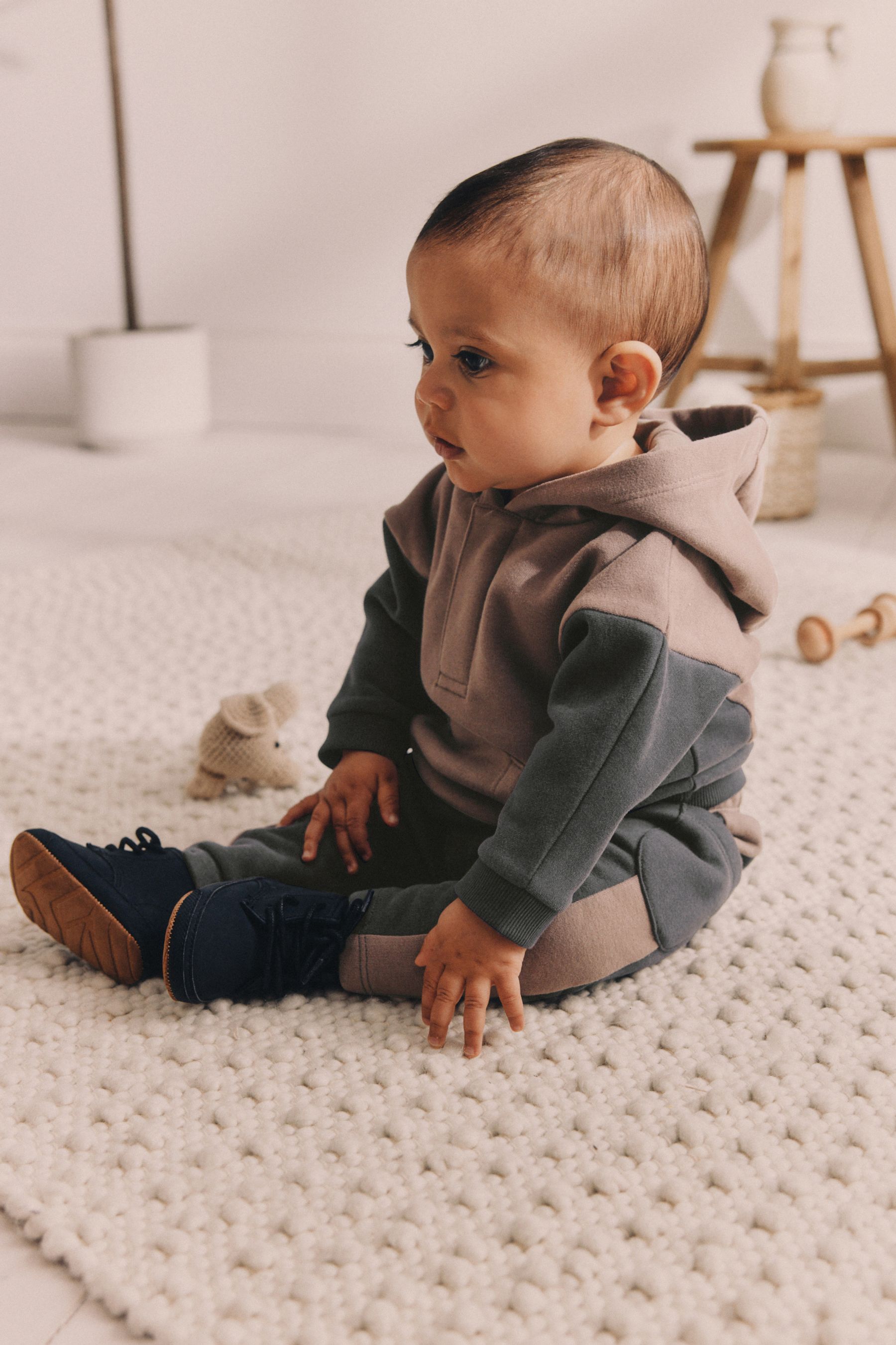 Buy Charcoal Grey Baby Hooded Sweatshirt and Joggers Set from Next Luxembourg