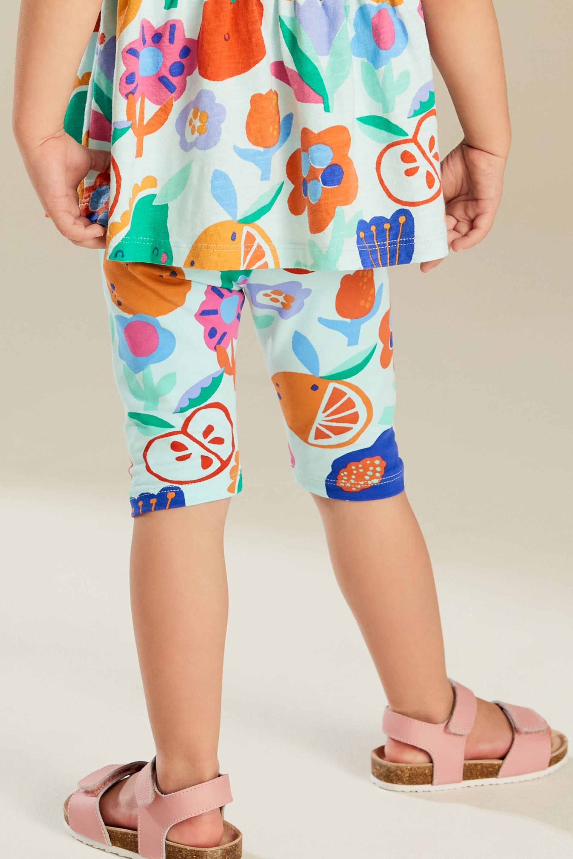 Blue Fruits Cropped Leggings (3mths-7yrs) - Image 3 of 7