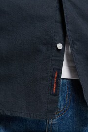Superdry Ink Blue Organic Cotton Studios Linen Button Down Shirt - Image 6 of 9