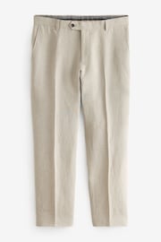 Neutral Slim Fit Signature Leomaster Linen Suit: Trousers - Image 1 of 5