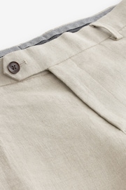 Neutral Slim Fit Signature Leomaster Linen Suit: Trousers - Image 2 of 5
