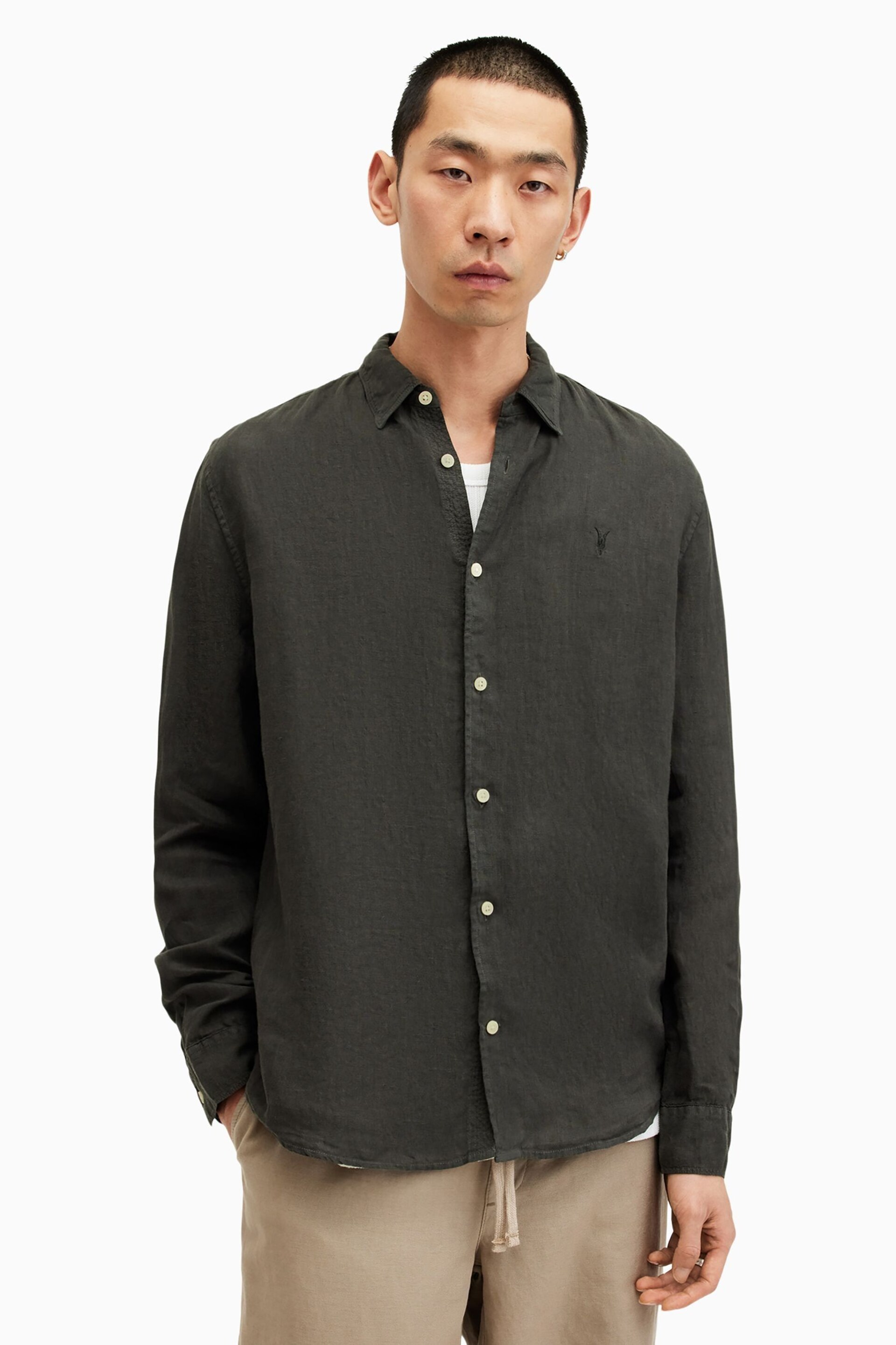 AllSaints Black Cypress Shirt - Image 5 of 7