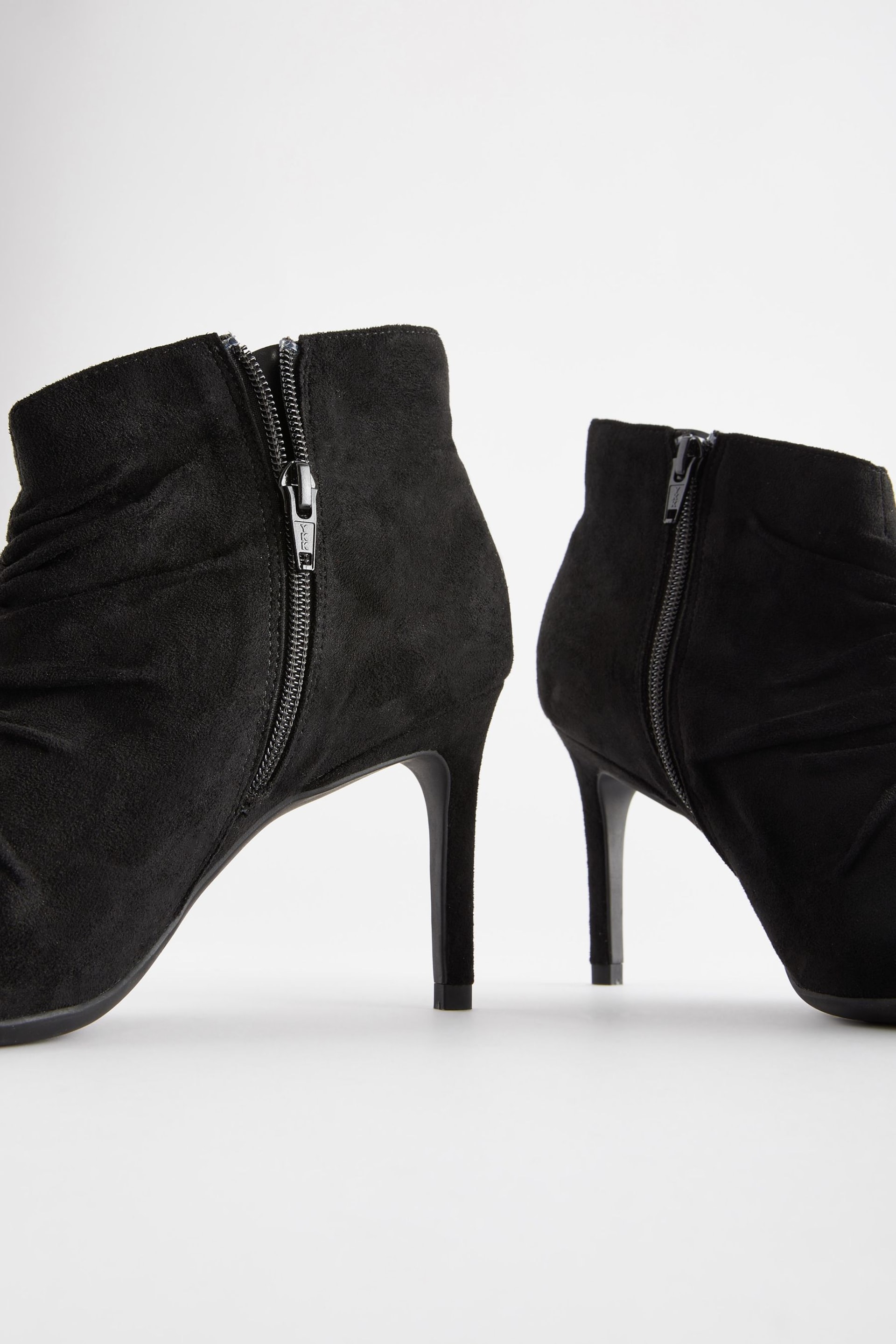 Black Forever Comfort® Point Toe Ruched Ankle Boots - Image 3 of 5