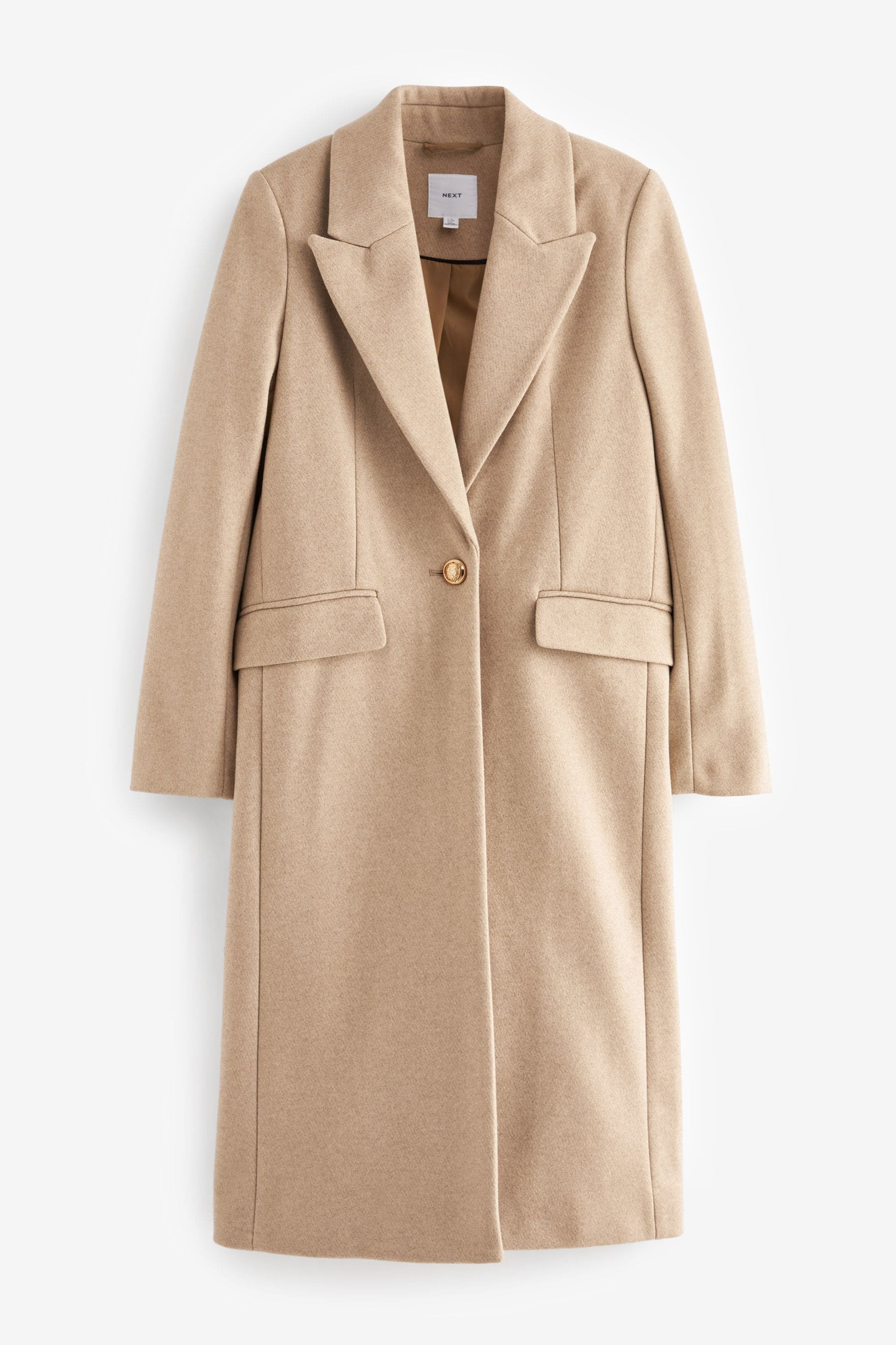 Buy Oatmeal Revere Collar Coat from Next Luxembourg