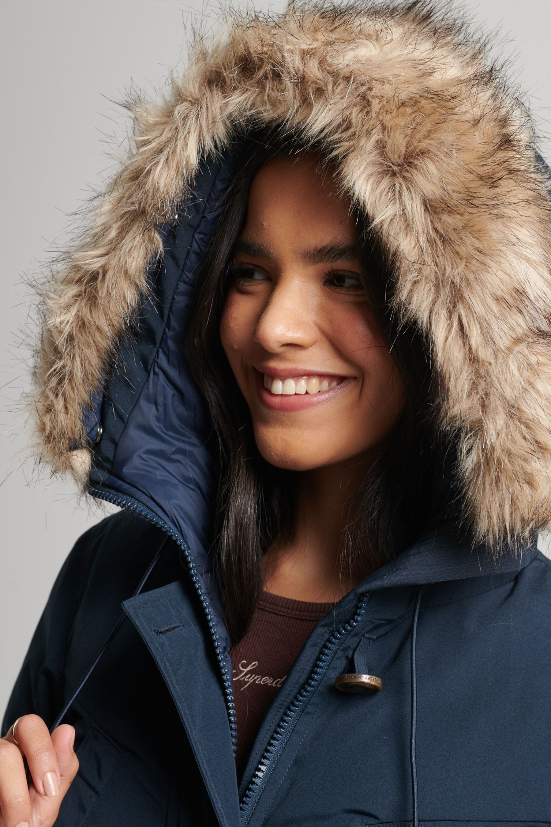 Buy Superdry Blue Rookie Down Parka Coat from Next Luxembourg