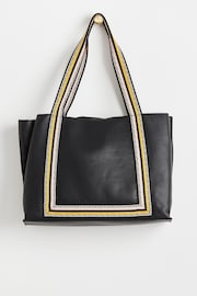 Oliver Bonas Emma Stripe Black Tote Bag - Image 2 of 5