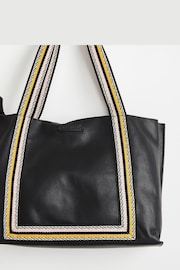 Oliver Bonas Emma Stripe Black Tote Bag - Image 5 of 5