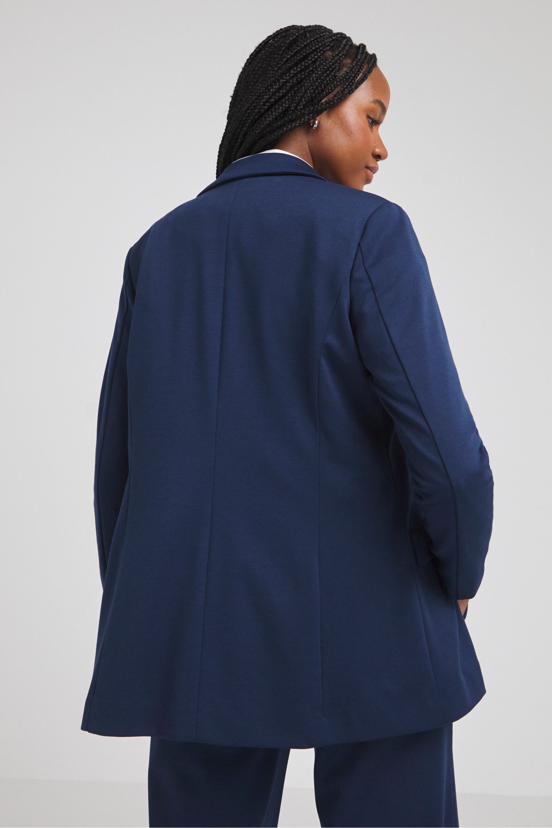 Simply Be Blue Ponte Blazer - Image 2 of 3