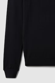 Reiss Navy Caine Slim Fit Merino Wool Roll Neck Jumper - Image 6 of 6