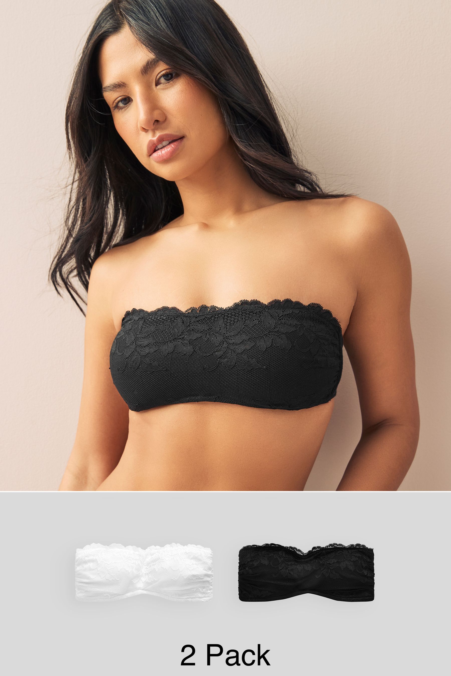 Buy Lace Bandeau Bras 2 Pack from the Next UK online shop