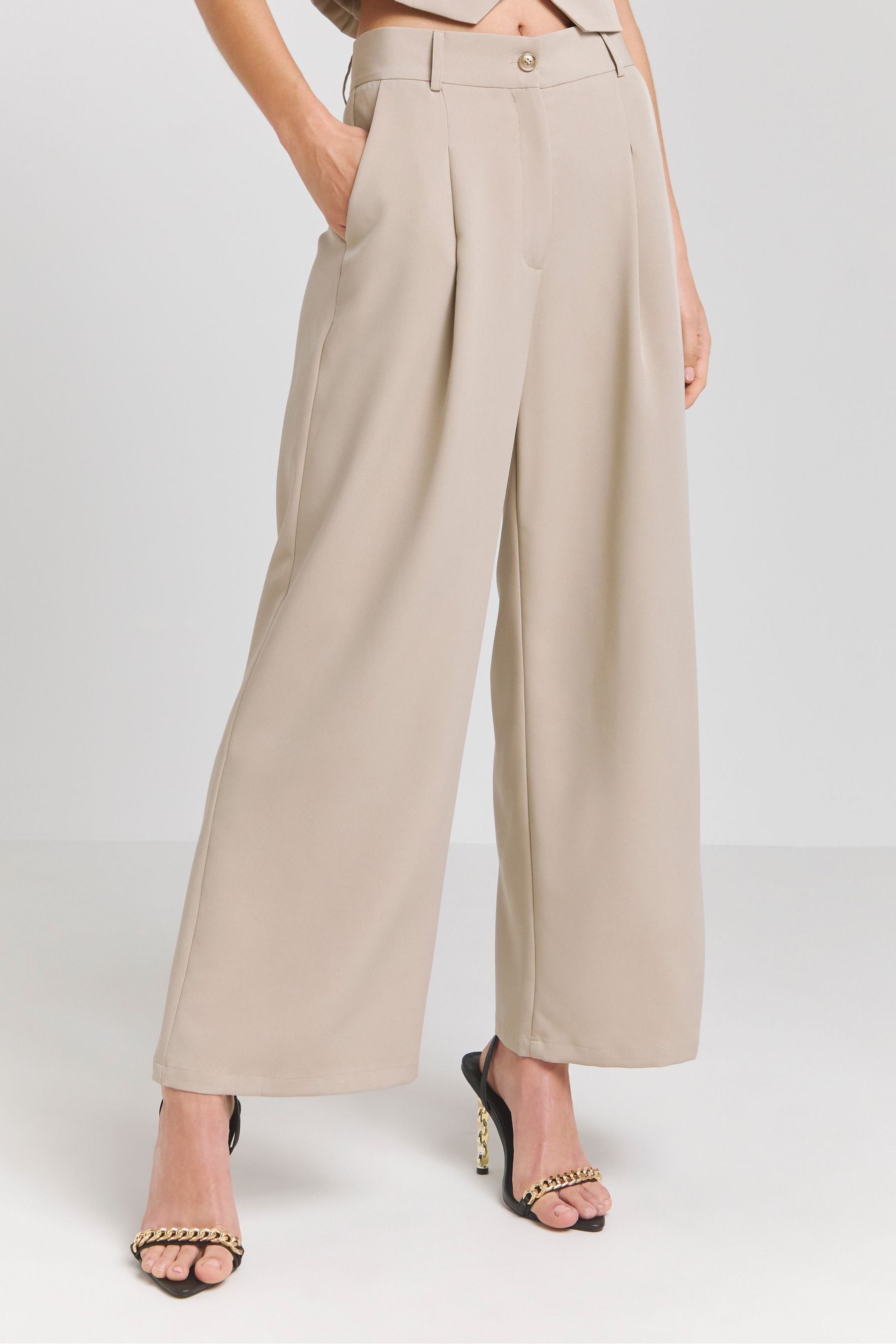 Buy Simply Be Cream Wide Leg Tailored Trousers from Next South Africa