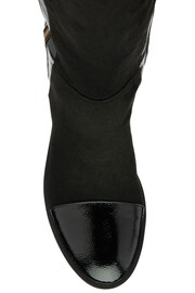 Lotus Black Textile & Patent Knee-High Boots - Image 4 of 4