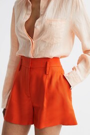 Reiss Orange Hollie Linen Pleat Front Shorts - Image 1 of 6