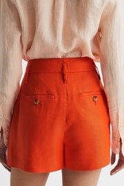 Reiss Orange Hollie Linen Pleat Front Shorts - Image 5 of 6