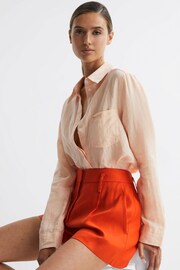Reiss Orange Hollie Linen Pleat Front Shorts - Image 6 of 6