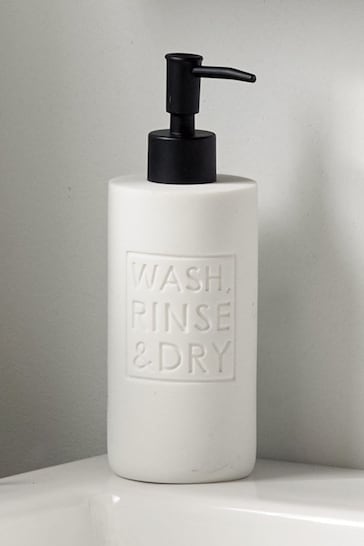 White Wash Rinse & Dry Soap Dispenser
