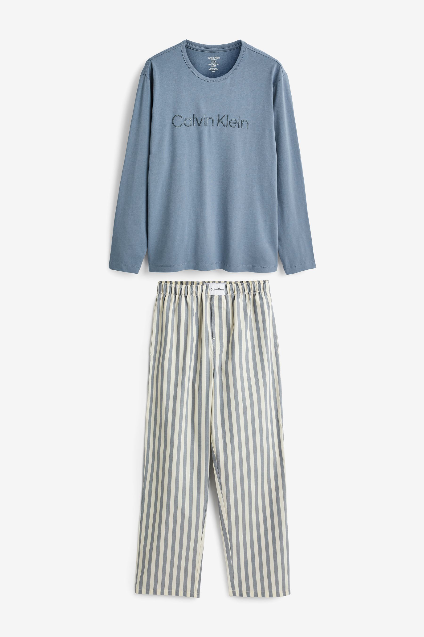 Buy Calvin Klein Blue Pure Cotton Sleep Lounge Pyjamas Set from Next United Arab Emirates