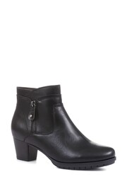 Pavers Block Heel Black Ankle Boots - Image 2 of 5