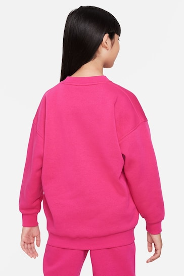 Nike Fushsia Pink Oversized Club Fleece Sweatshirt