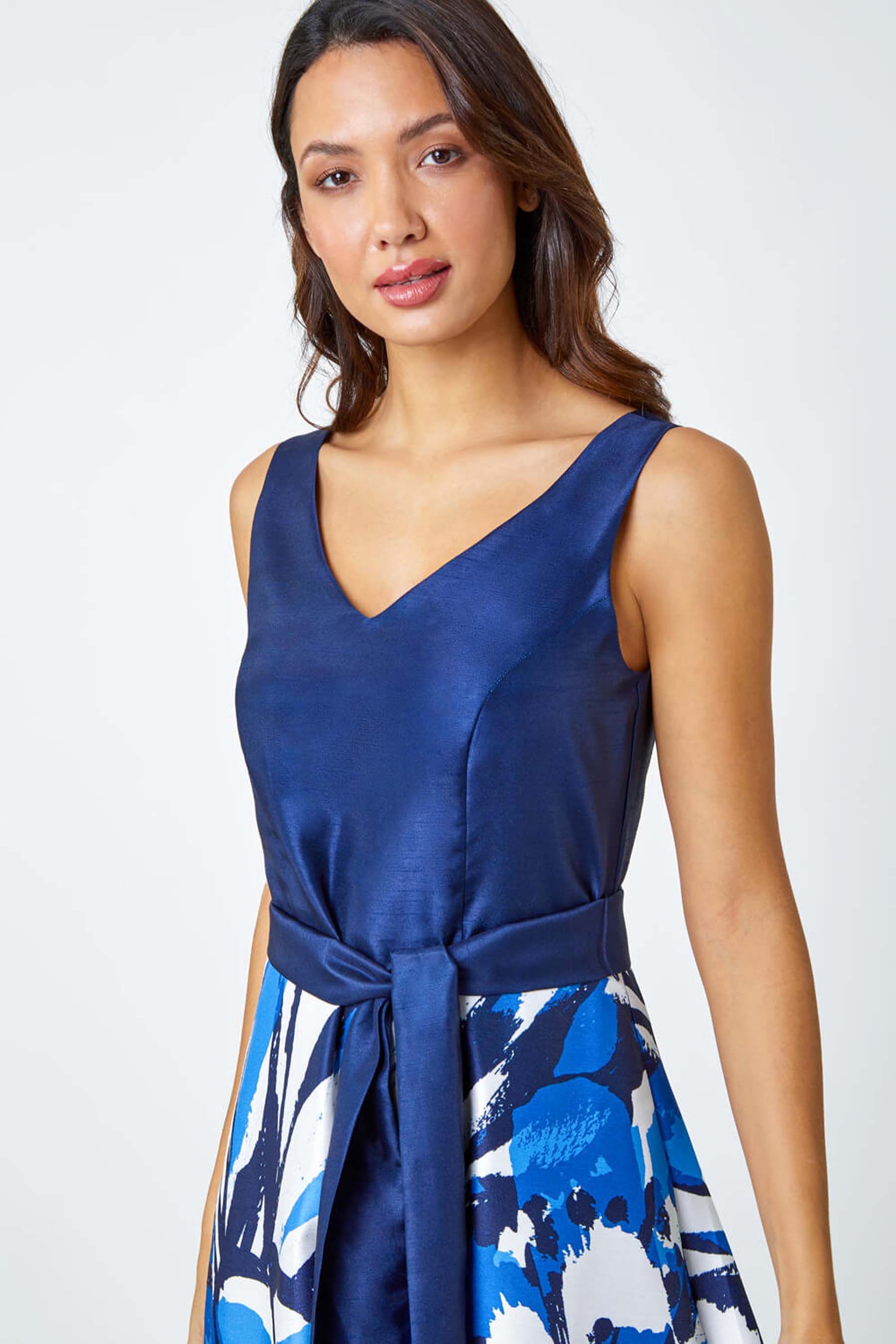 Sateen butterfly print fit and flare dress store