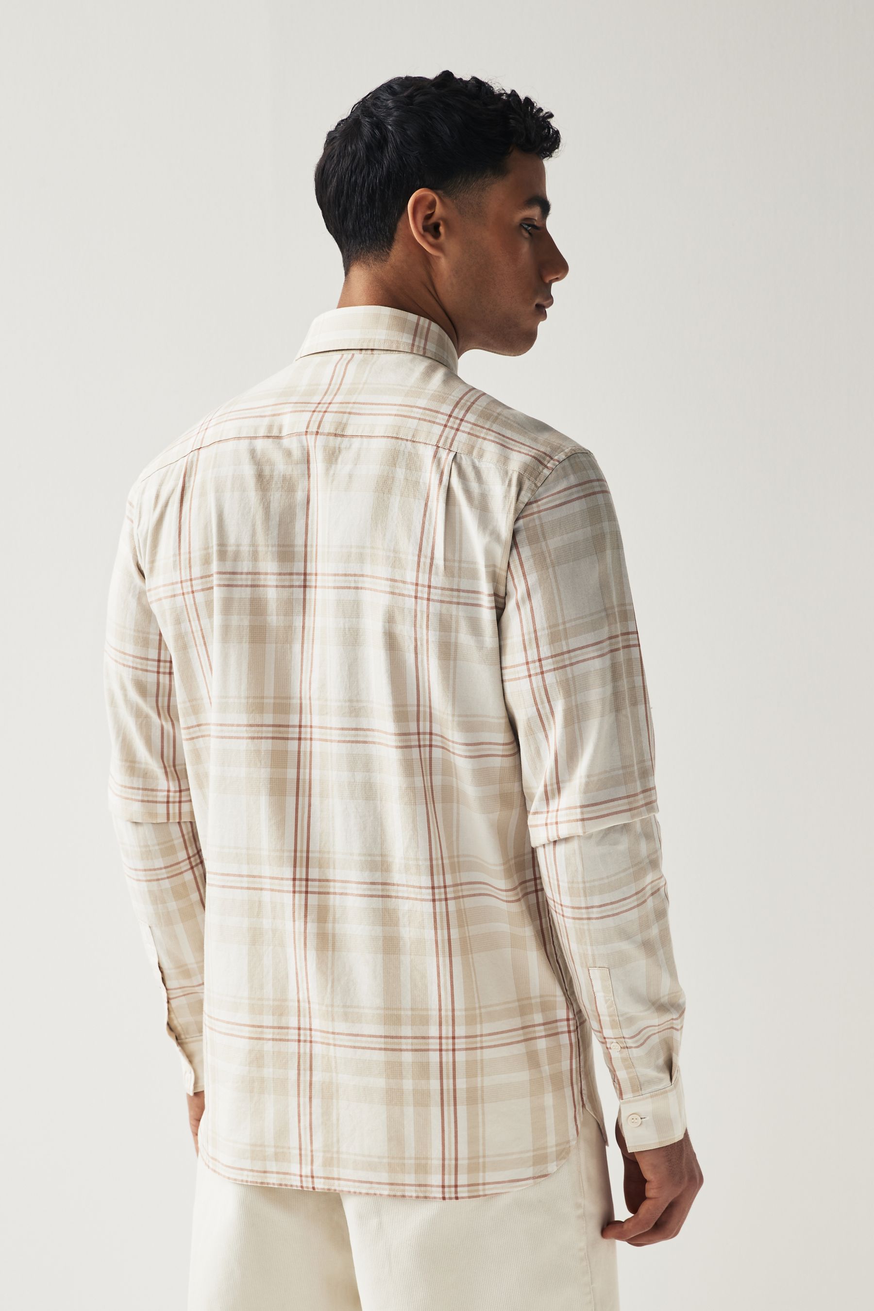 Buy Fred Perry Tonal Tartan Check Long Sleeve Shirt from Next Luxembourg
