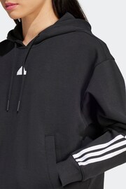 adidas Black Sportswear Future Icons 3-Stripes Hoodie - Image 2 of 4