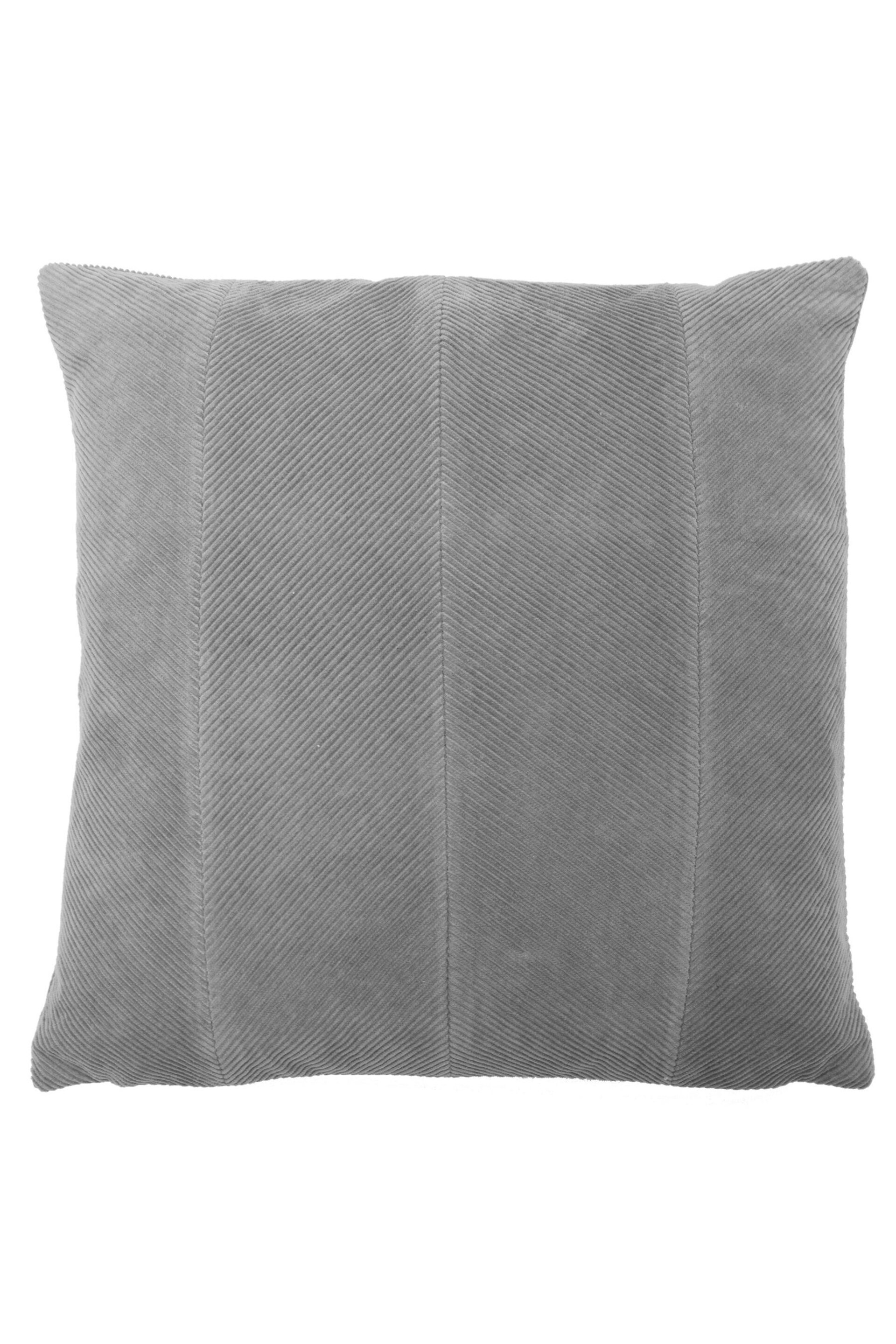 furn. Grey Jagger Ribbed Polyester Filled Cushion - Image 1 of 2