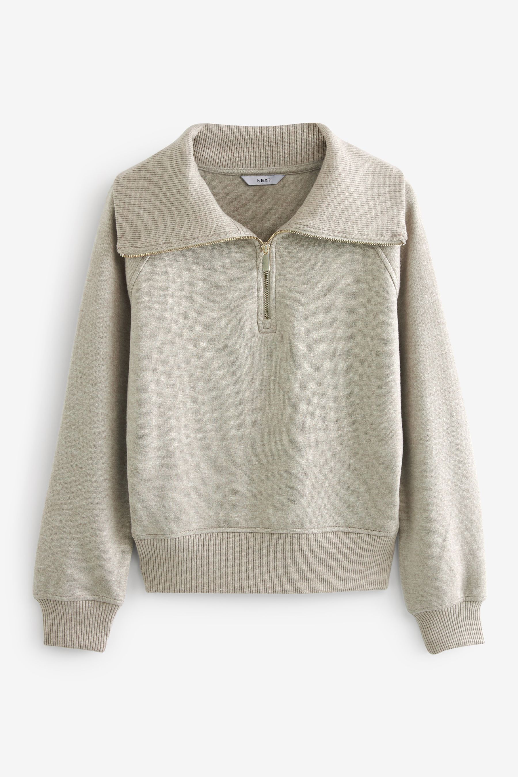Buy Natural Cosy Zip Funnel Neck Long Sleeve Jumper from Next Luxembourg