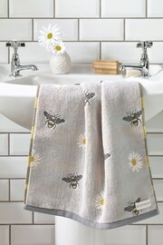 Grey Bee And Daisy 100% Cotton Towel - Image 5 of 5