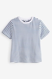 Navy Blue/White Short Sleeve Crew Neck T-Shirt - Image 5 of 6