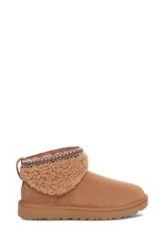 UGG Brown Classic Ultra Mini Maxi Curly Boots - Image 1 of 1