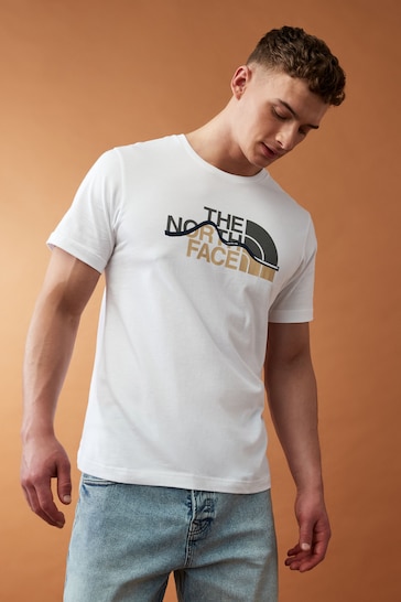 The North Face White Mens Mountain Line Short Sleeve T-Shirt