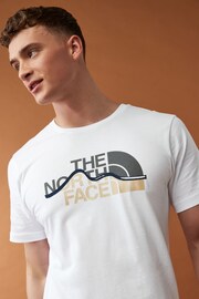 The North Face White Mens Mountain Line Short Sleeve T-Shirt - Image 4 of 5